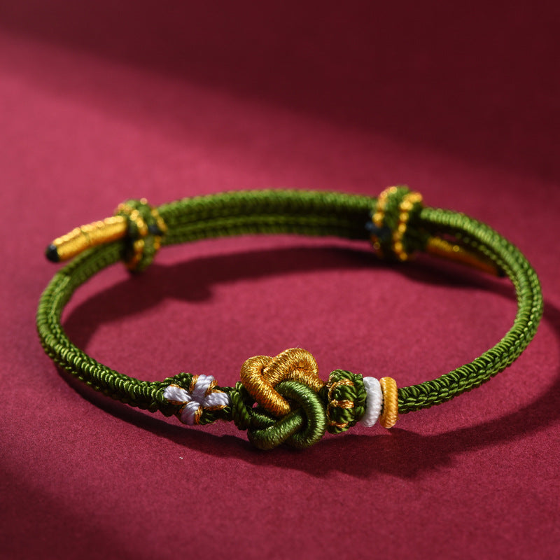 Handmade Red String Bracelet with Double Heart Knot – Couples Blessing Charm