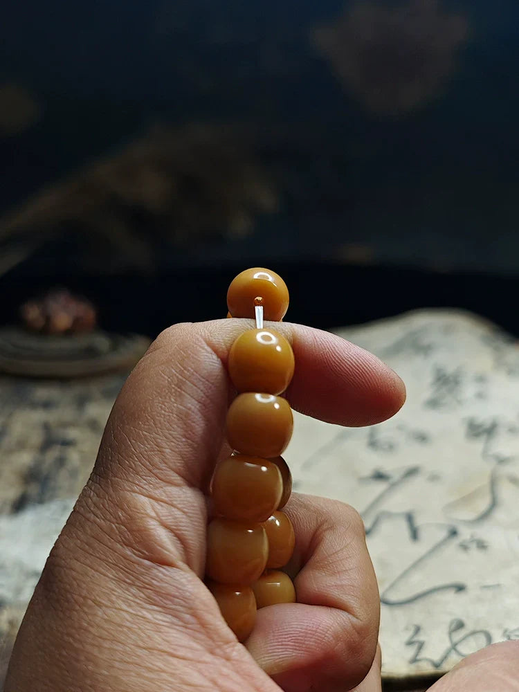 Natural Bodhi Root Bracelets Beaded Bracelet for Peace
