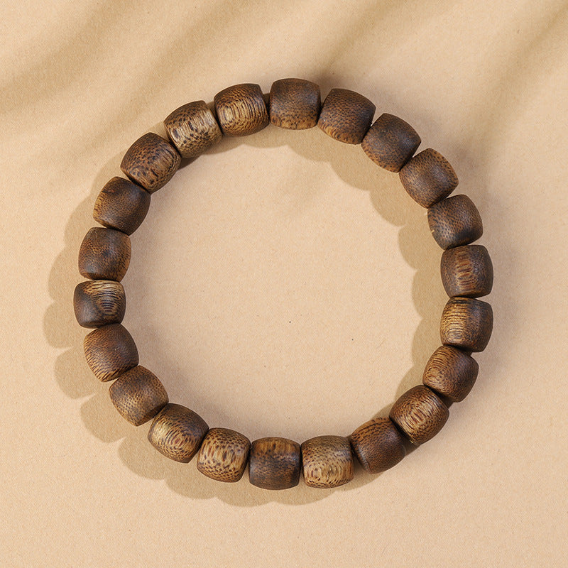 Natural Old Material Hainan Agarwood High-Oil Barrel Bead Bracelet