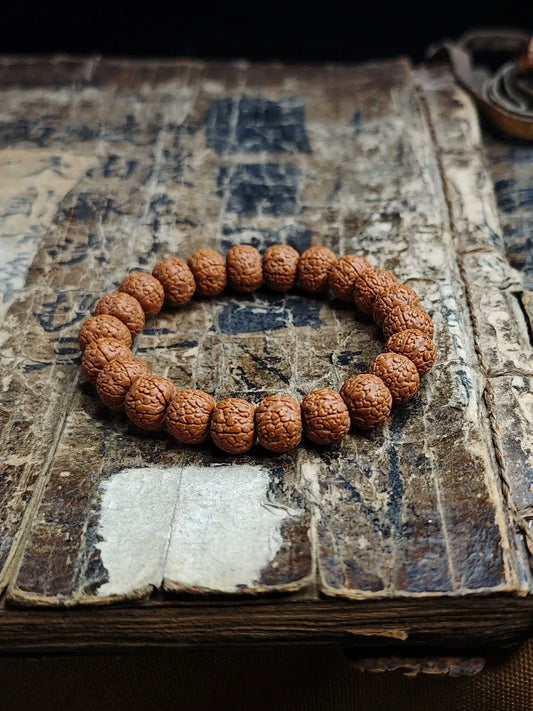 Dragon Scale Pattern Small Rudraksha Bodhi Bead Bracelet