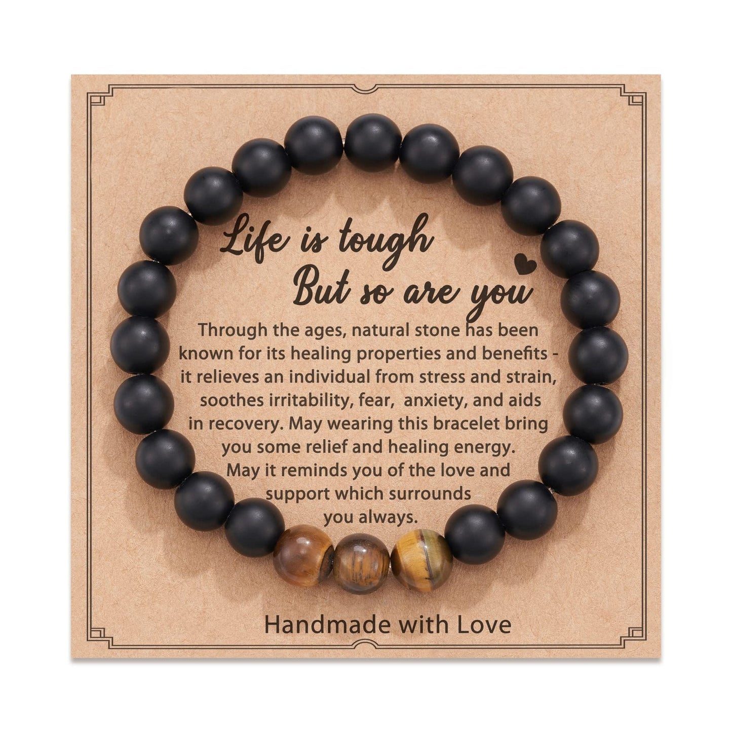 Flame Stone Energy Bracelet Single Circle Round Bead Bracelet