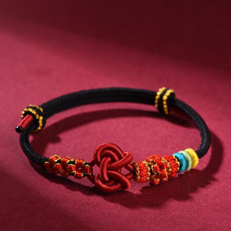 Handmade Red String Couple Bracelet with Lovers’ Knot – Zodiac Year Good-Luck Charm