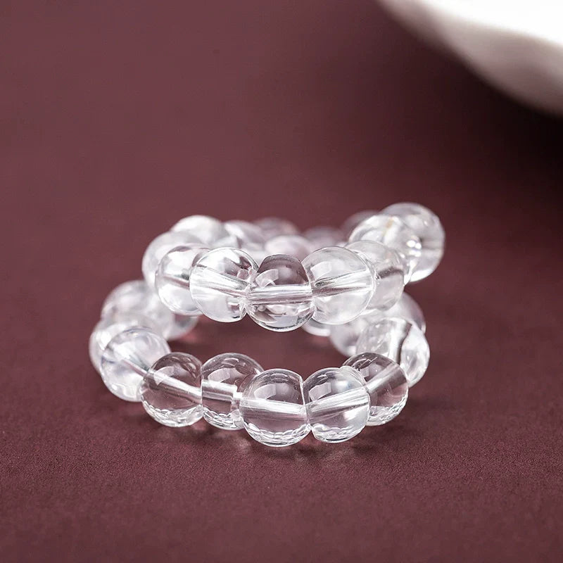 Tibetan Angled Cut Natural White Crystal, Pearl, Moonstone & Aquamarine Bracelet