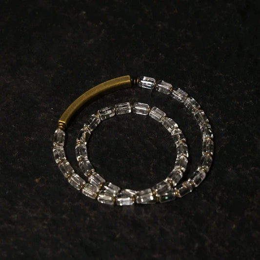 Double-Layer White Quartz Bracelet Layered Crystal Energy Jewelry for Women