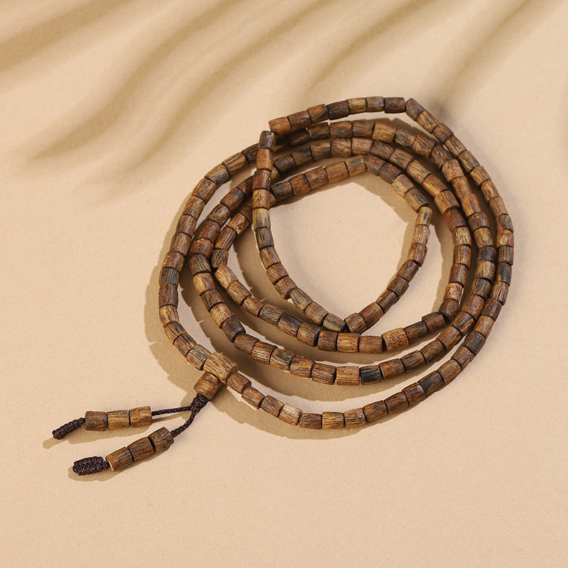Premium Hainan Agarwood Barrel Bead Bracelet for Men and Women
