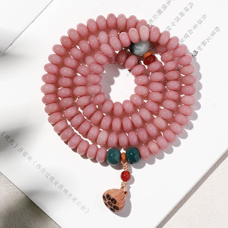 Fresh & Serene 108 Bodhi Mala Bead Bracelet with Boxwood Lotus Pod – Multiple Minimalist Styles Available