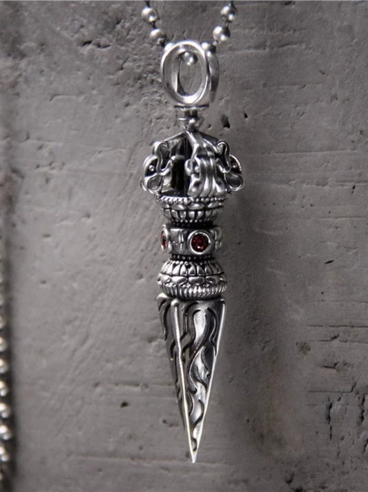 S925 Sterling Silver Body Protector Vajra Pestle Pendant