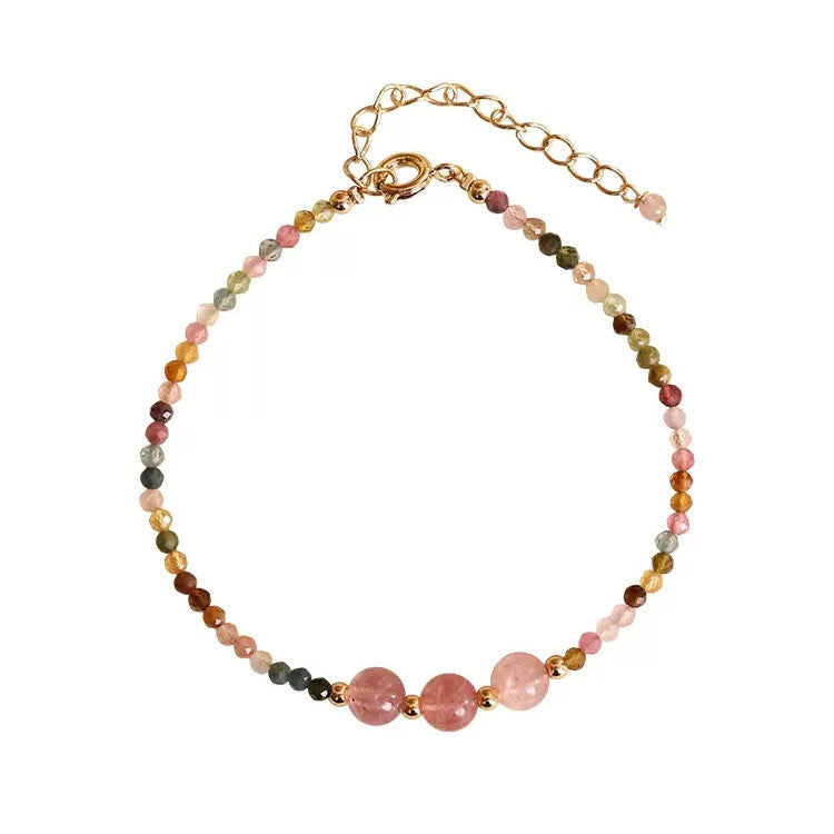 Natural Tourmaline Bracelet Women's Fine Single Ring Bracelet