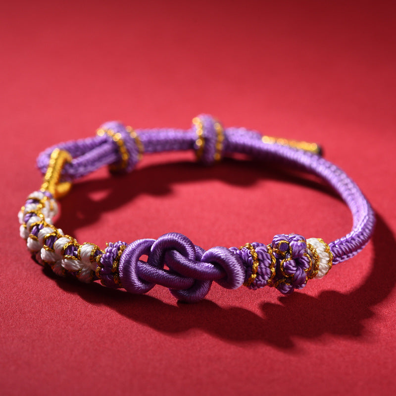 Handmade Red String Bracelet with Mandala Peach Blossom Knot – Couples’ Matching Set for Love and Connection
