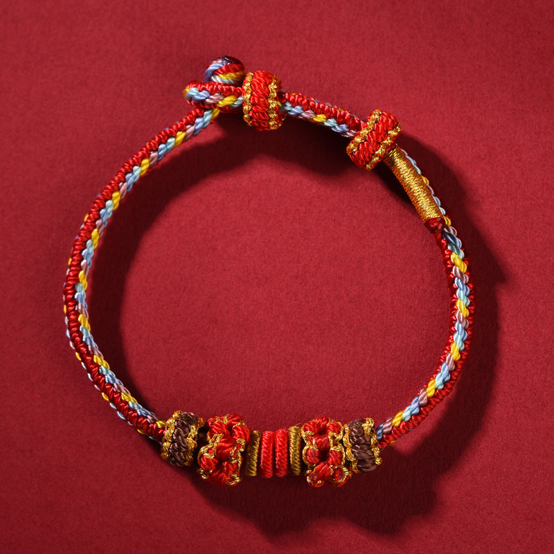 Handmade Lily of the Valley Knot Braided Red String Couples Bracelet