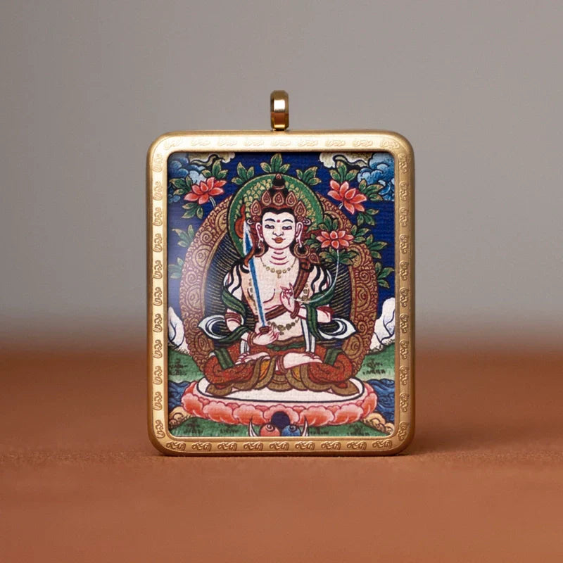 Tibetan Thangka  Amulet Talisman Pendant Necklace (35mm*45mm)