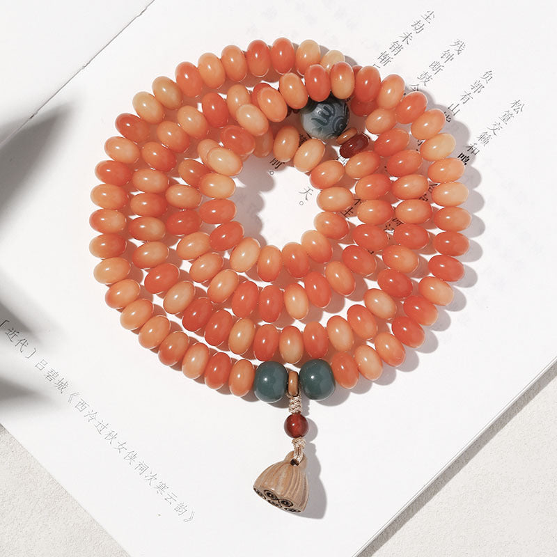 Fresh & Serene 108 Bodhi Mala Bead Bracelet with Boxwood Lotus Pod – Multiple Minimalist Styles Available