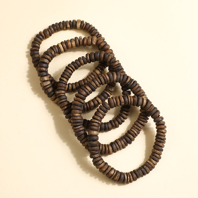 Natural Hainan Agarwood Tablets Bead Bracelet