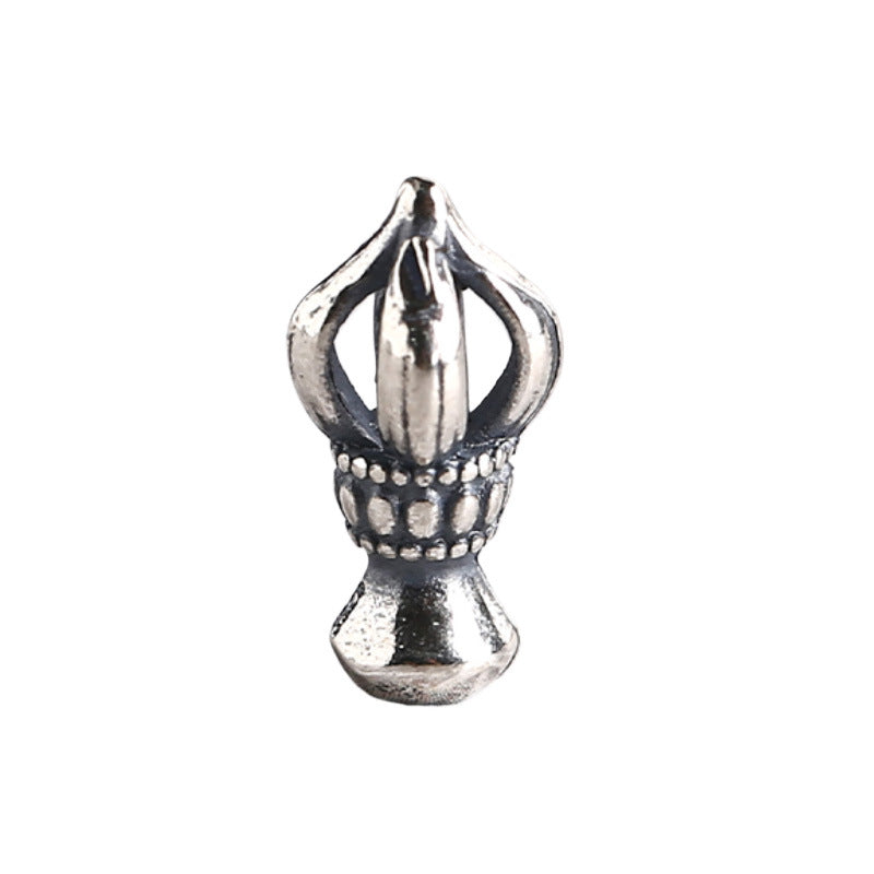 S925 Silver, Elephant Trunk God Vajra Pestle Pendant Disciple Bead Silver Pestle, Ending Bead Bracelet DIY Accessories
