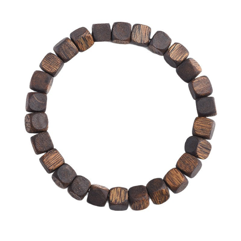 Natural Hainan Qi Nan Agarwood Square Bead Bracelet