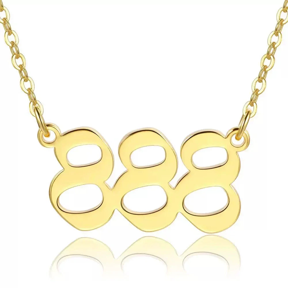 Angel Number Zircon Gold-Plated Necklace – Handmade & Radiantly Divine