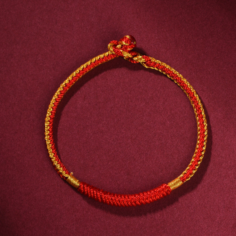 Handmade Vajra Knot Red String Bracelet – Zodiac Year Lucky Charm for Couples & Friends
