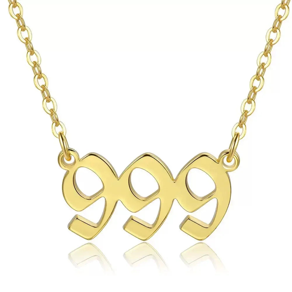 Angel Number Zircon Gold-Plated Necklace – Handmade & Radiantly Divine