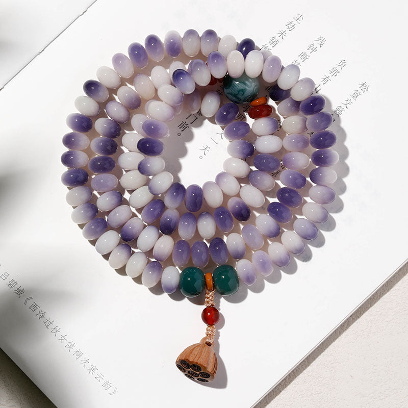 Fresh & Serene 108 Bodhi Mala Bead Bracelet with Boxwood Lotus Pod – Multiple Minimalist Styles Available