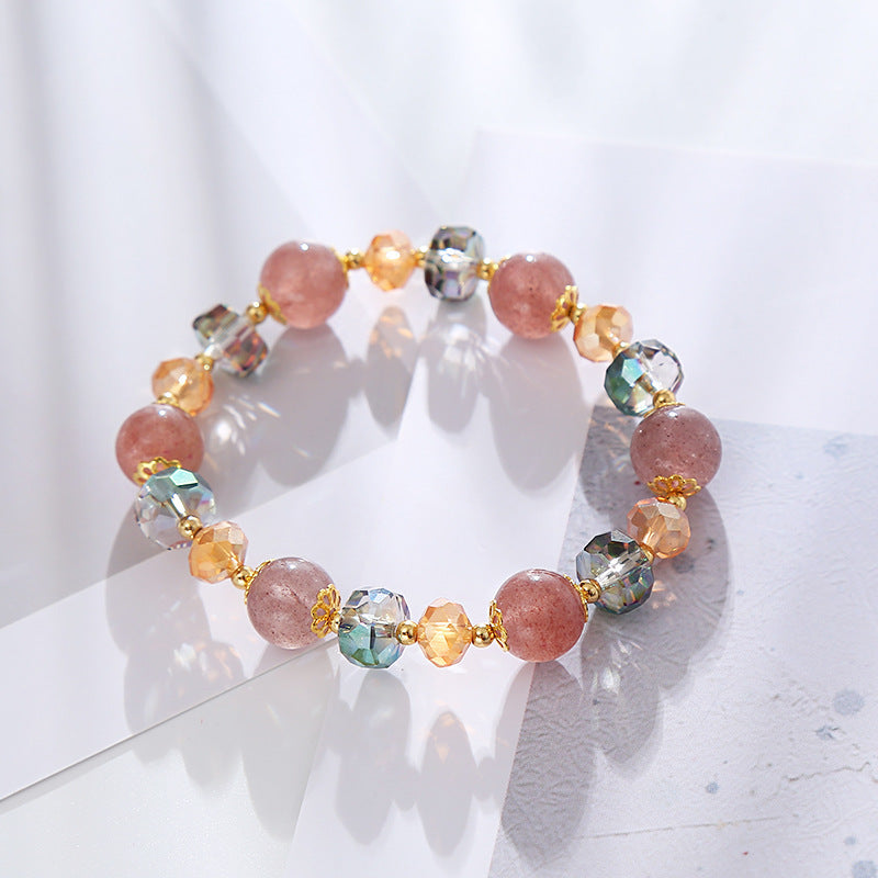 New Strawberry Crystal Bracelet Colored Beaded Bracelet
