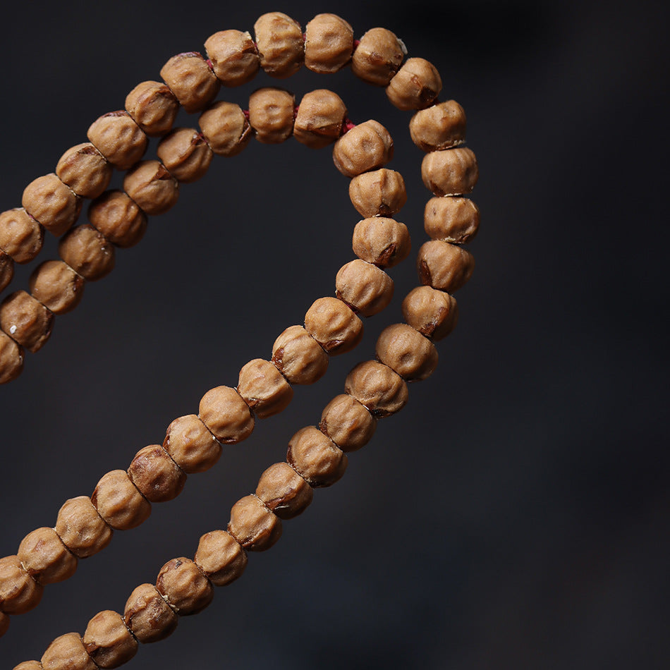 Tibetan Cypress Seed 108 Mala Beads – High Oil Ghost Face Prayer Bracelet