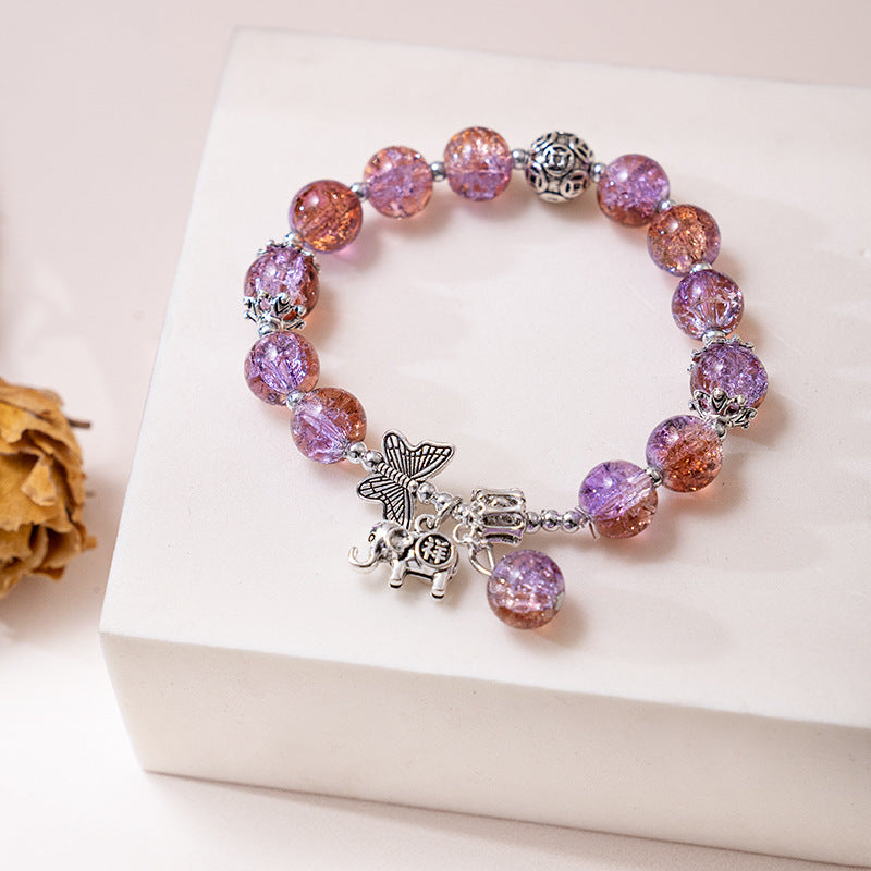 New Strawberry Crystal Bracelet Colored Beaded Bracelet