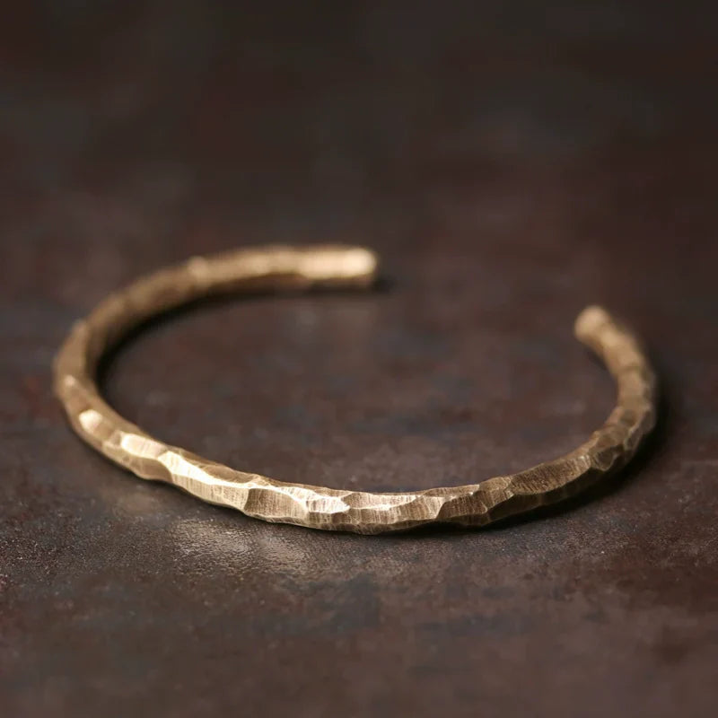 Tibetan Brass Cuff Bracelet Couple Jewelry with Sacred Design