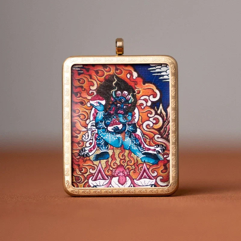 Tibetan Thangka  Amulet Talisman Pendant Necklace (35mm*45mm)