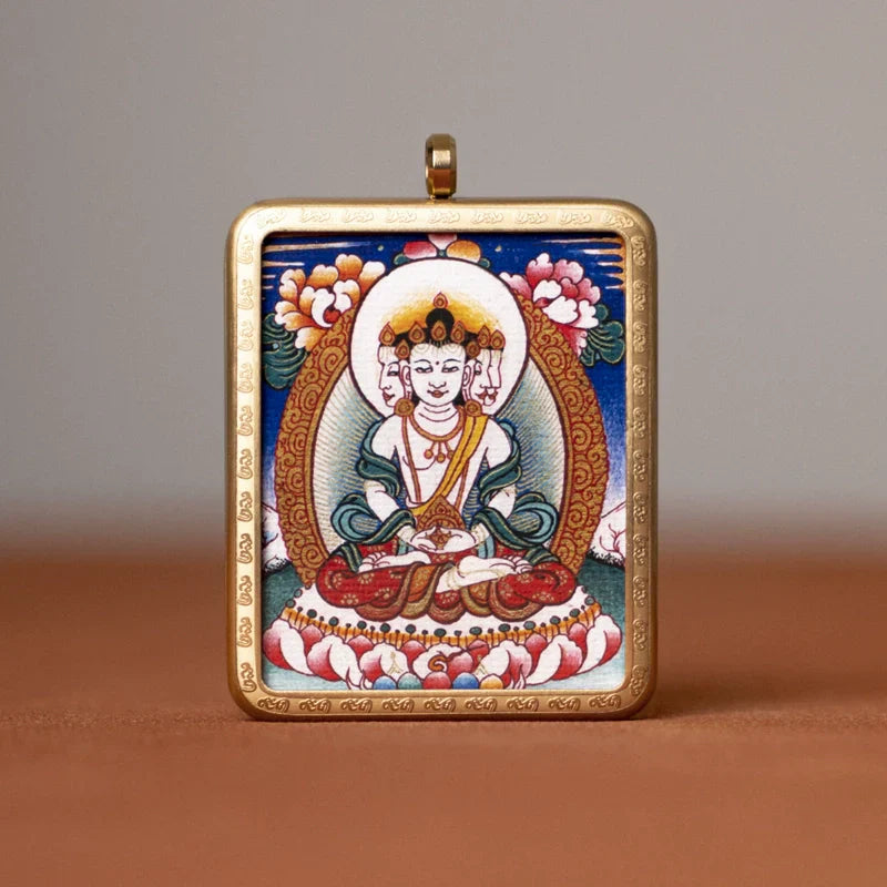 Tibetan Thangka  Amulet Talisman Pendant Necklace (35mm*45mm)