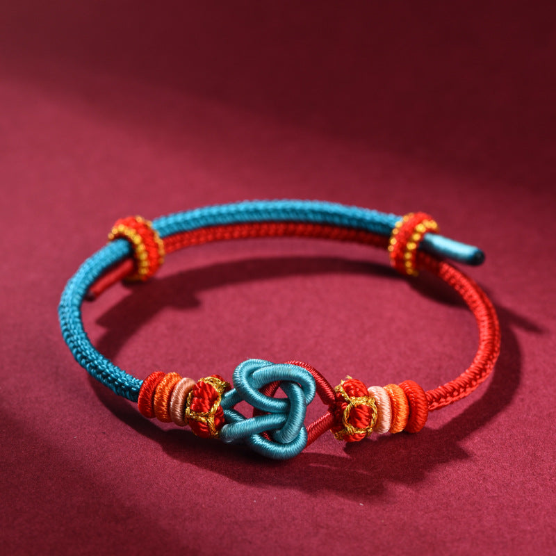 Handmade Red String Couple Bracelet with Lovers’ Knot – Zodiac Year Good-Luck Charm
