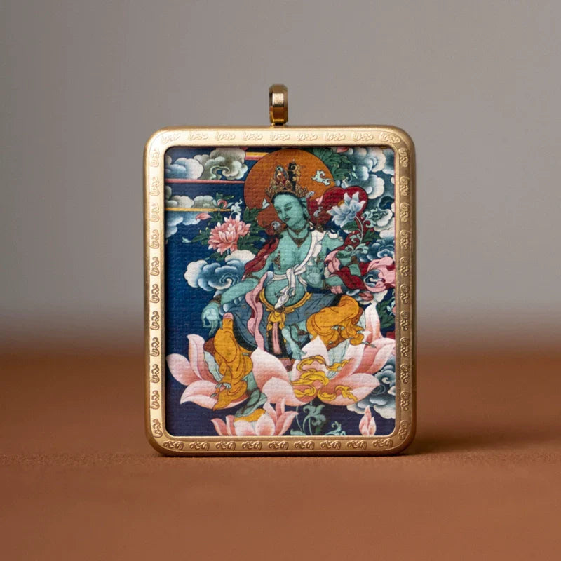 Tibetan Thangka  Amulet Talisman Pendant Necklace (35mm*45mm)