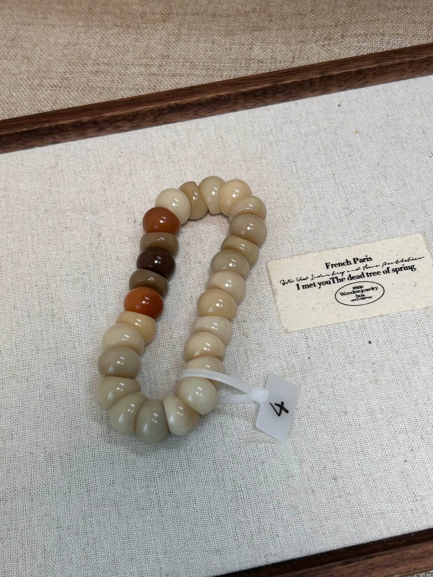 New Milky Coffee Garlic Bodhi Bracelet 14MM  (Multiple Colors Available)