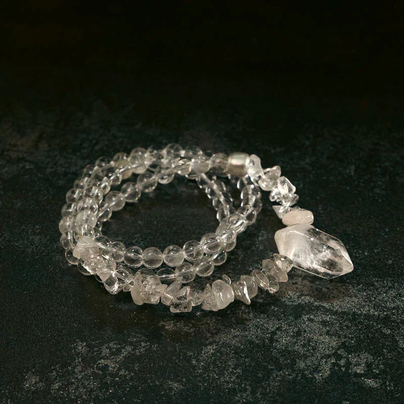 Multi-Layer Clear Quartz Wrap Bracelet Calm & Clarity Jewelry for Women