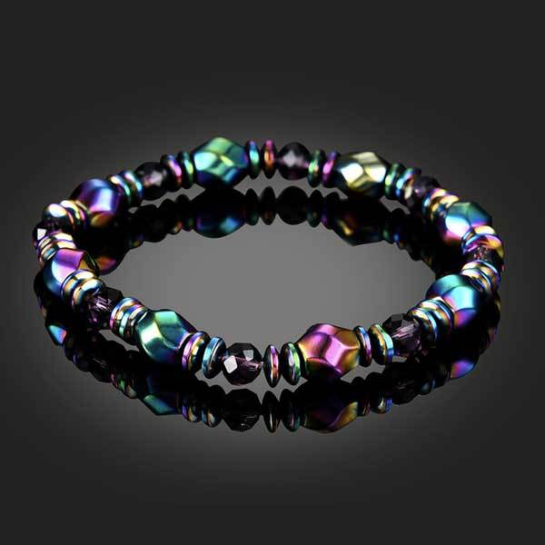 Buddha & Karma Rainbow Magnetic Hematite Wellness Bracelet