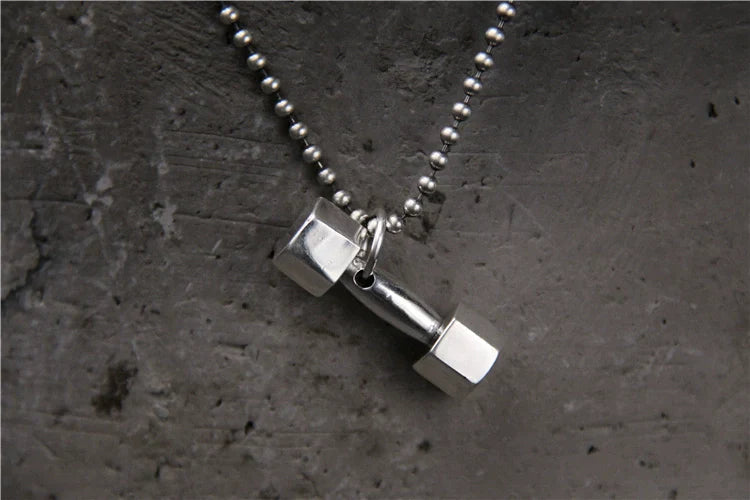 925 Sterling Silver Dumbbell Pendant