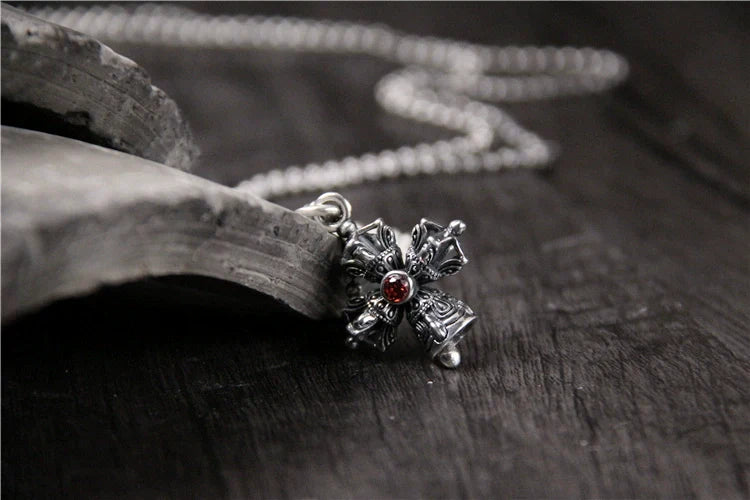 S925 Sterling Silver Thai Silver Vajra Pestle Pendant for Men and Women