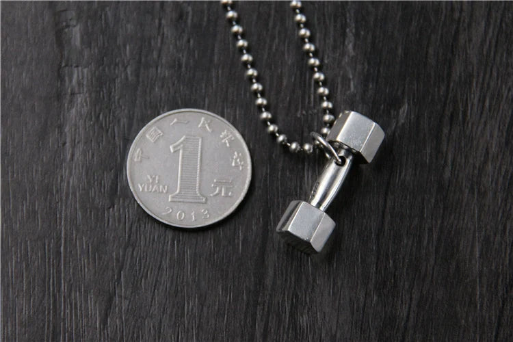 925 Sterling Silver Dumbbell Pendant