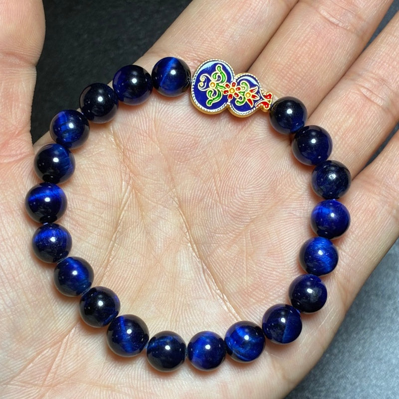Buddha & Karma Wu Lou Blue Tiger Eye Wellness Bracelet - Feng Shui Bracelet for Health