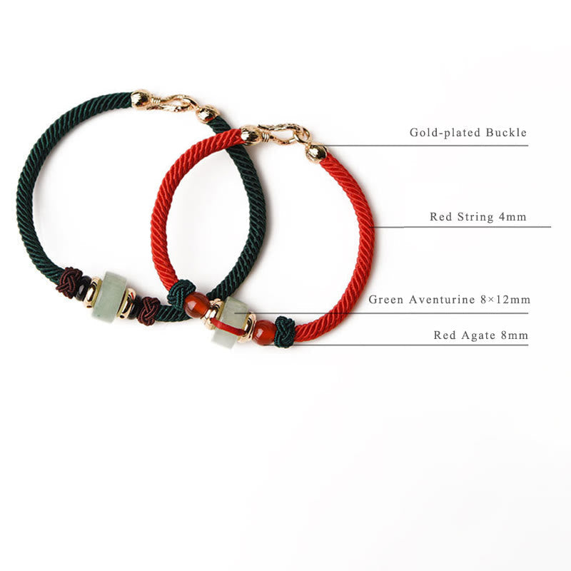 Wear FengShui Tibetan Green Aventurine Luck Braid String Bracelet
