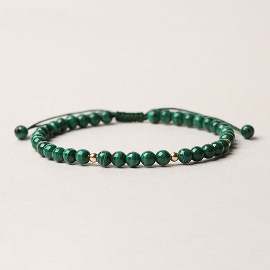 Wear FengShui Natural Malachite Protection Calmness String Bracelet