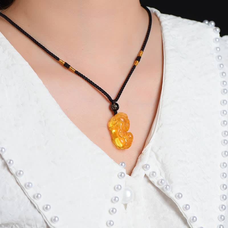 Wear FengShui FengShui Citrine PiXiu Wealth Necklace Pendant