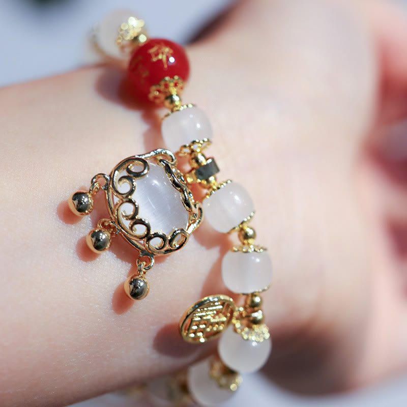 Wear FengShui Windmill Chinese Lock Charm Fu Character Blessing Bracelet