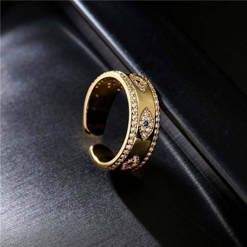 Wear FengShui Evil Eye Luck Blessing Copper Alloy Ring