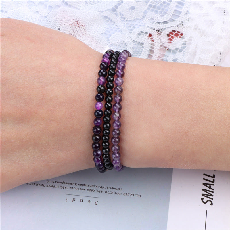 Wear FengShui 3Pcs Natural Crystal Stone Inner Peace Spiritual Bracelet