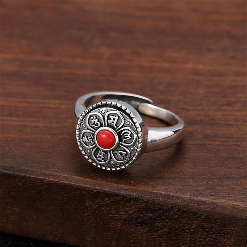 Wear FengShui Tibetan Om Mani Padme Hum Peace Rotatable Ring