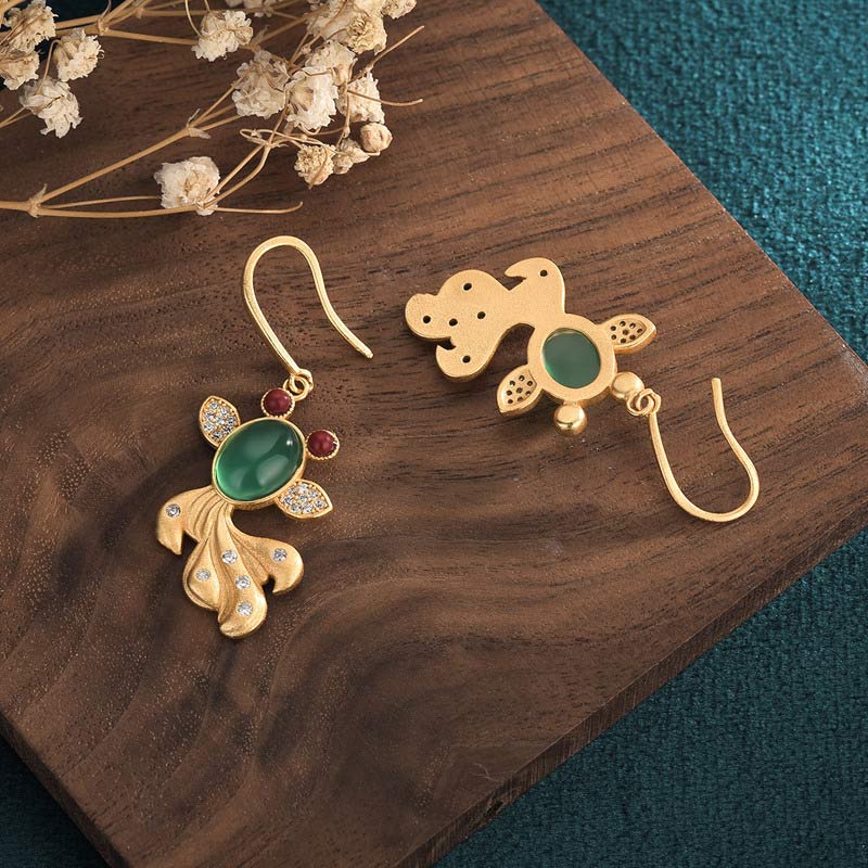 Wear FengShui FengShui Jade Koi Fortune Earrings