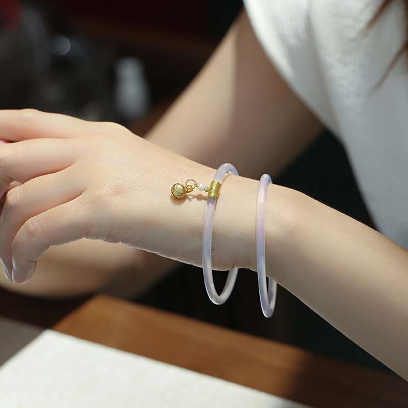 Wear FengShui Natural Cyan White Jade Success Bracelet