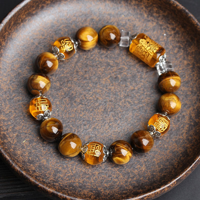 Wear FengShui Tiger Eye Bead Fortune Prosperity Bracelet