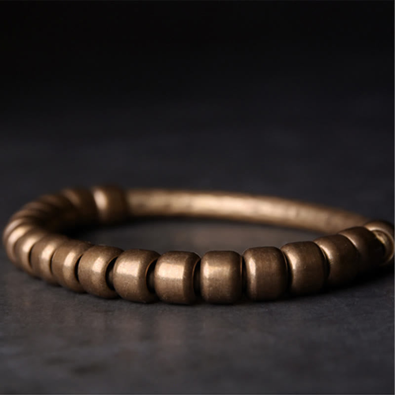 Wear FengShui Simple Design Copper Brass Bead Luck Wealth Bracelet