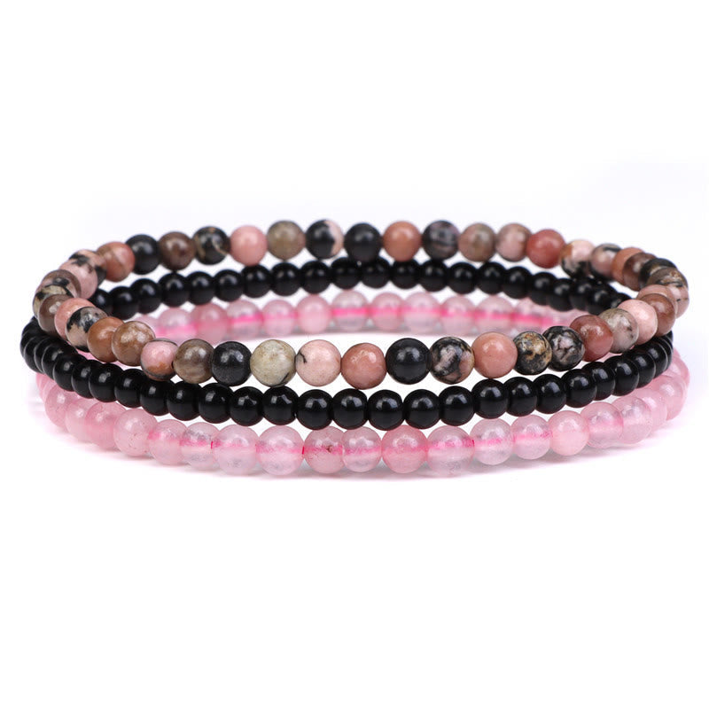 Wear FengShui 3Pcs Natural Crystal Stone Inner Peace Spiritual Bracelet